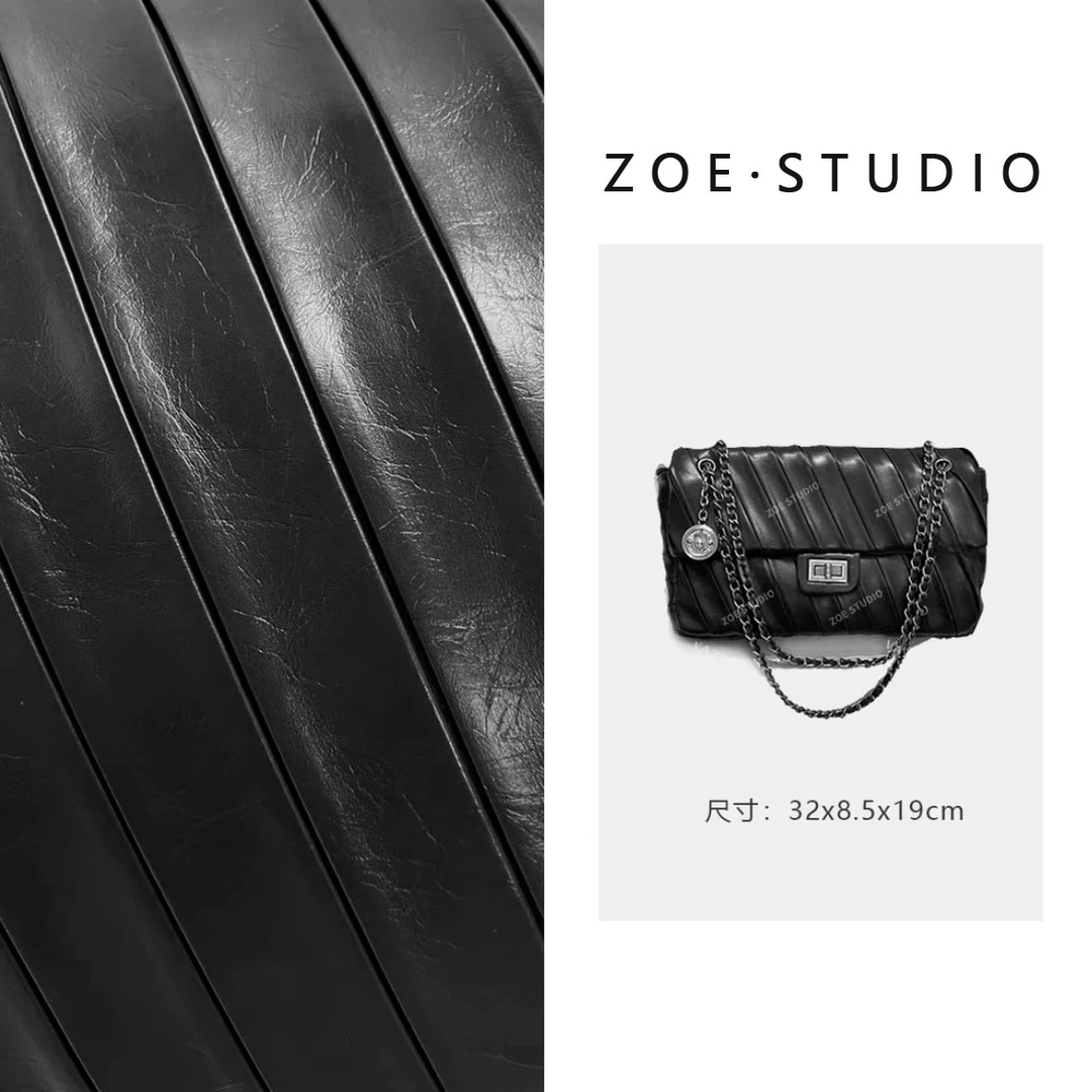 【佐伊甄选】ZT-D7036-黑色轻奢女士时尚通勤小众气质百搭斜挎包