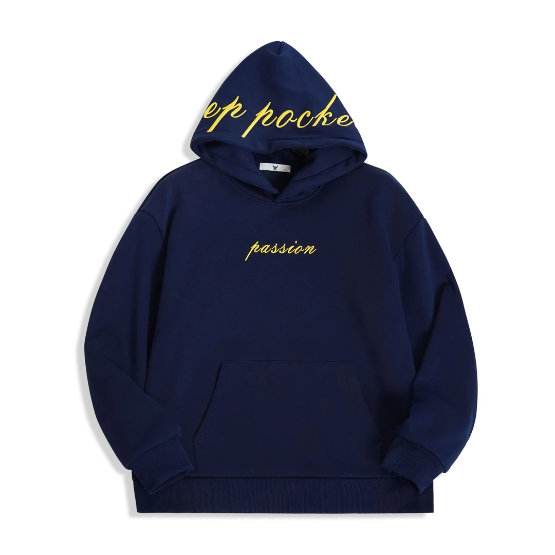 【NXX】秋冬新款运动字母刺绣密底绒加厚休闲百搭时尚长袖连帽卫衣