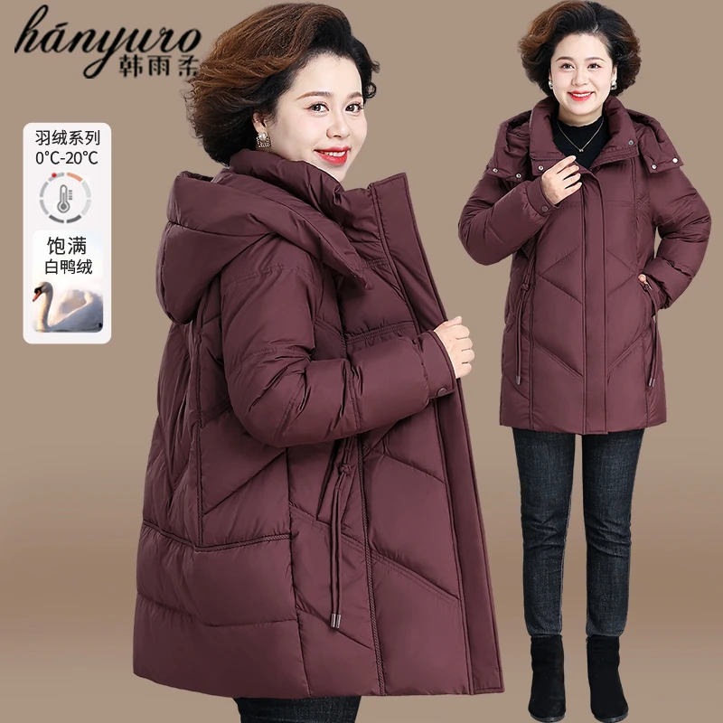 中老年羽绒服女妈妈秋冬款外套2024新款加厚棉衣洋气大码冬装棉袄