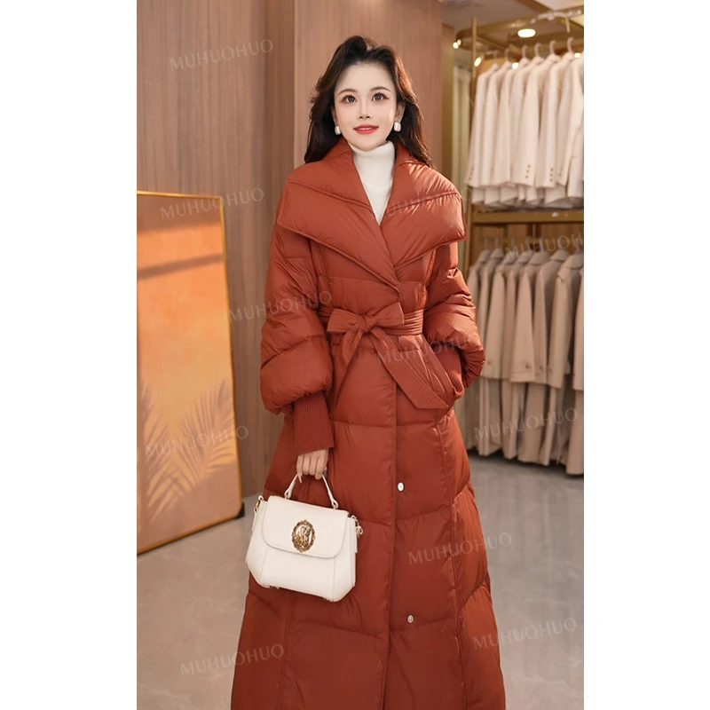 女装2024冬季新款气质中长款轻奢收腰加厚韩版羽绒服
