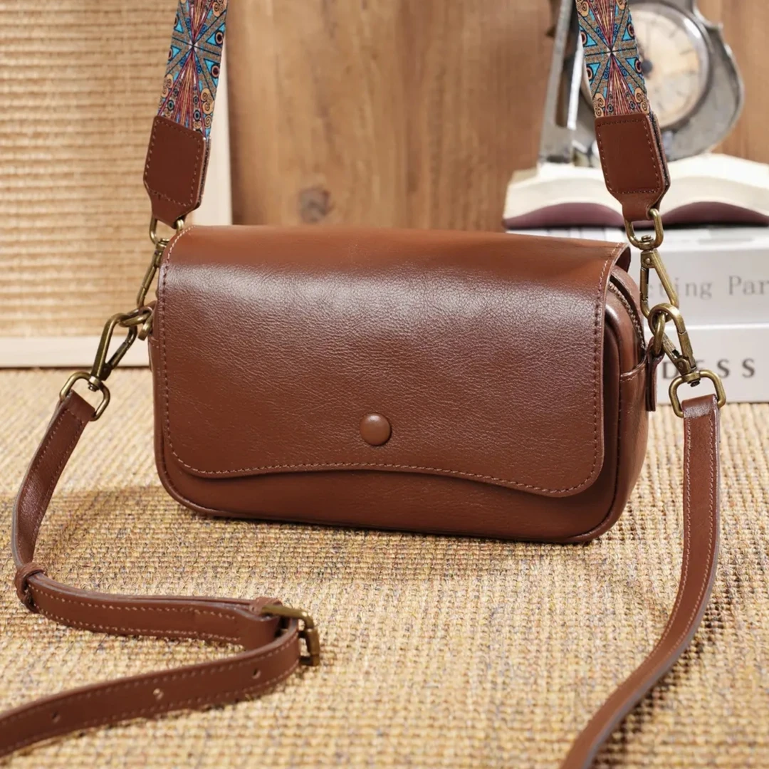 2023新款真皮头层牛皮包包斜跨腋下包单肩包高级质感小众包软皮包