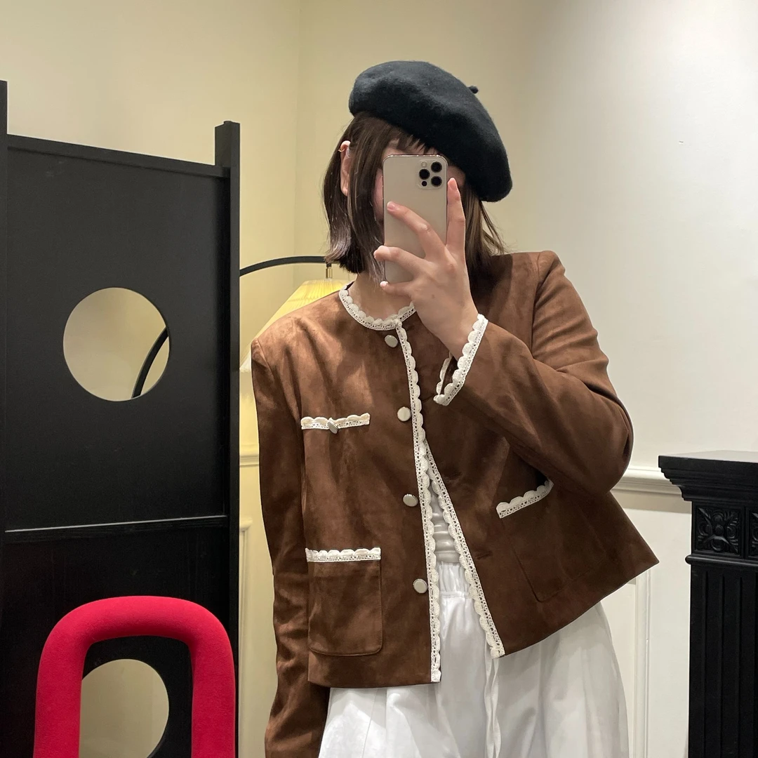 小香风外套秋季女新款咖色复古宽松显瘦气质百搭长袖短款上衣