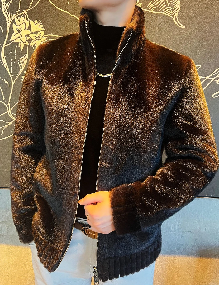 【官方严选】海宁时尚休闲秋冬刺绣双面双穿保暖夹克外套 ZQ2024003