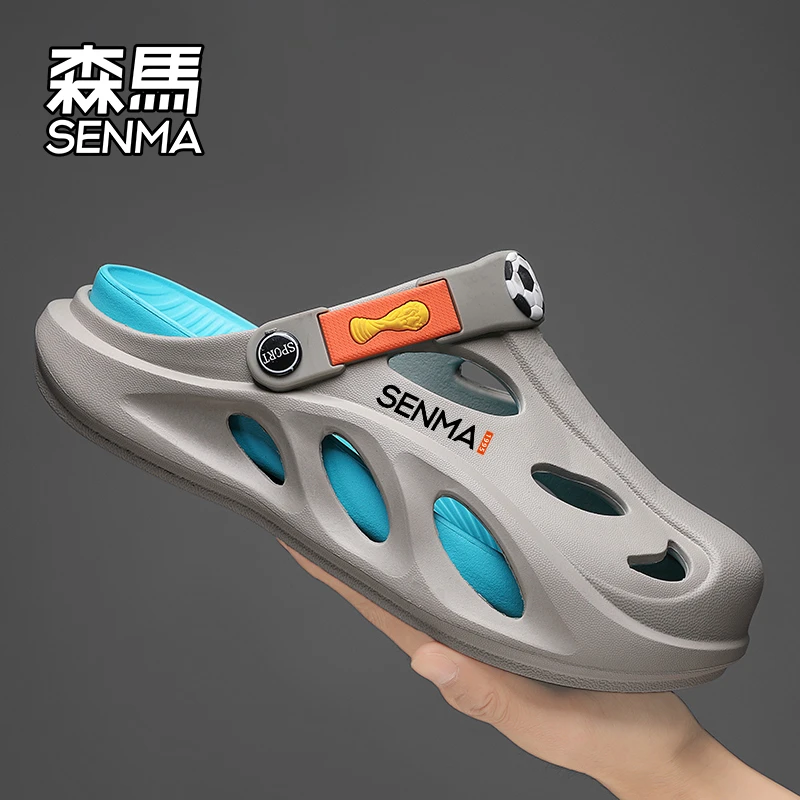 森马洞洞鞋男夏季潮牌外穿防臭防滑包头半拖鞋青少年运动沙滩凉鞋