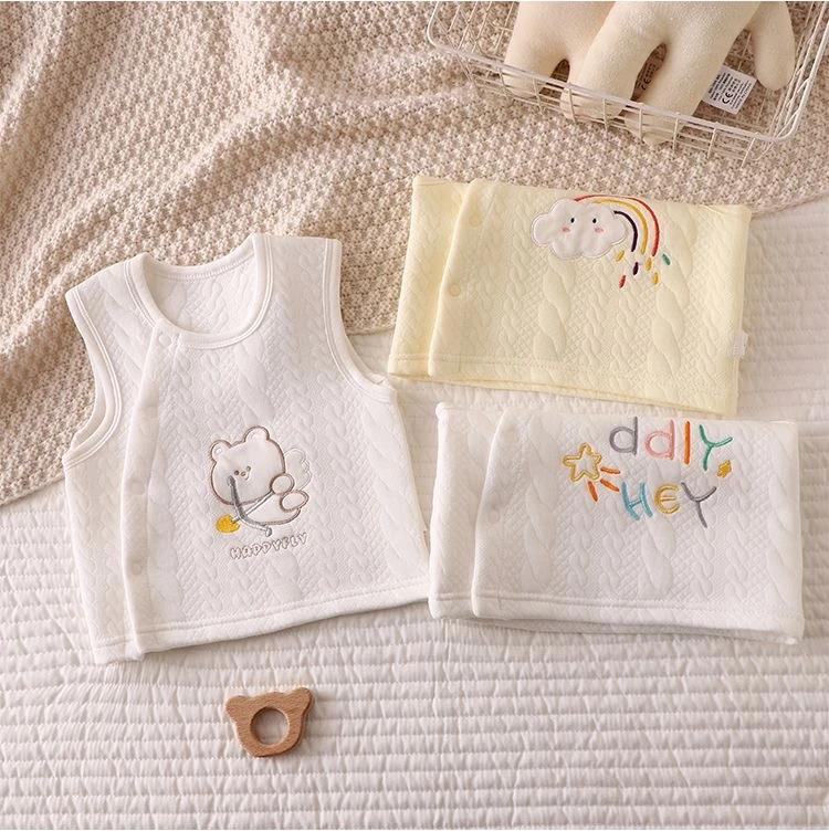 宝宝棉马甲春秋季婴儿纯棉护肚马夹婴幼儿夹棉保暖新生儿外穿偏开