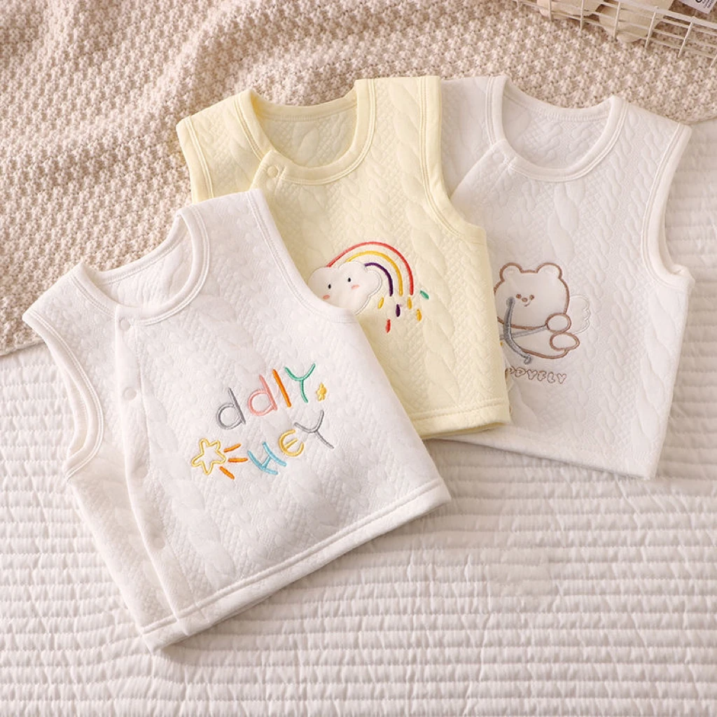 婴儿马甲保暖纯棉宝宝马甲春秋外穿婴幼儿夹棉护肚坎肩婴儿小马甲