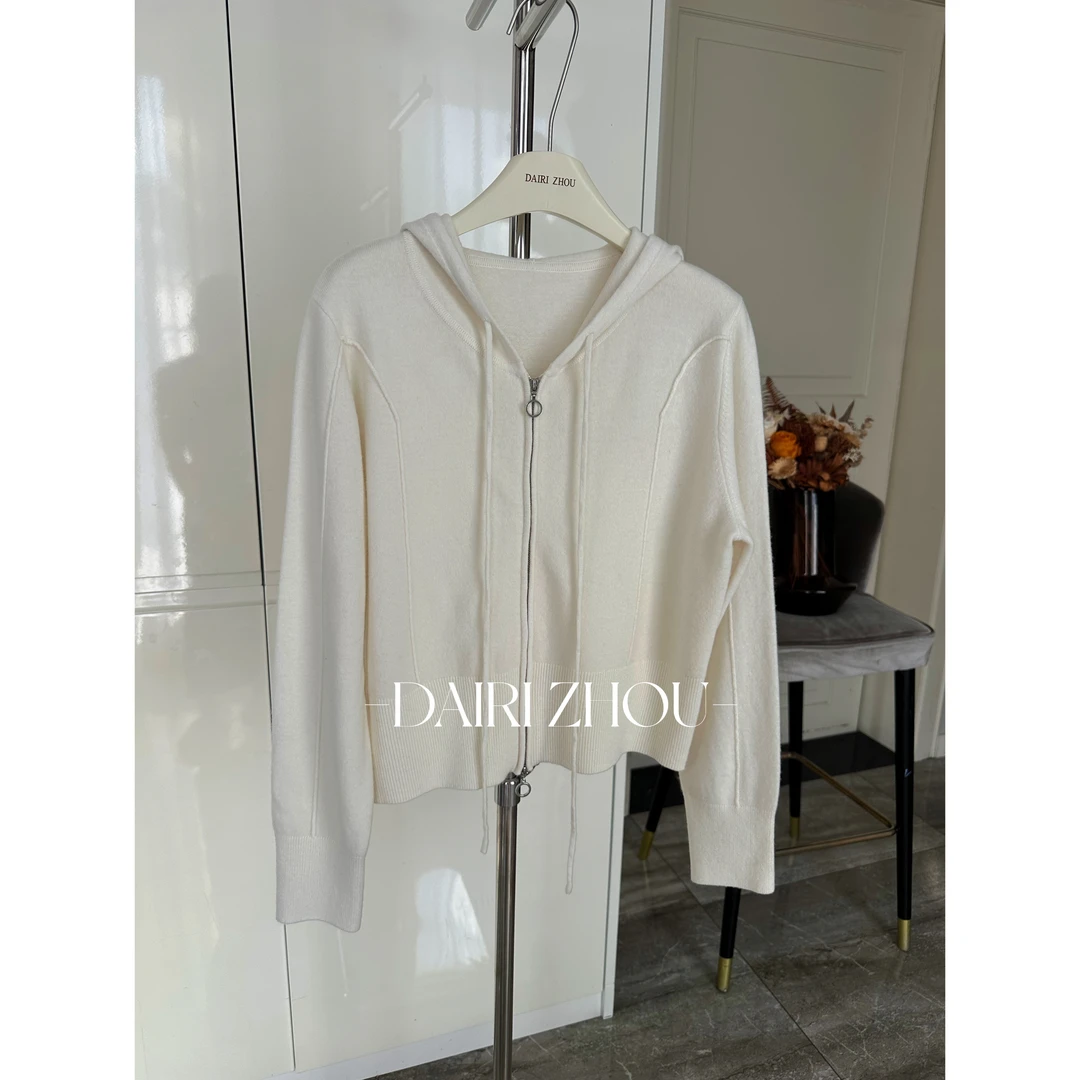 DAIRI ZHOU▪️轻松假日 100羊毛连帽双拉链设计卫衣软糯简约慵懒