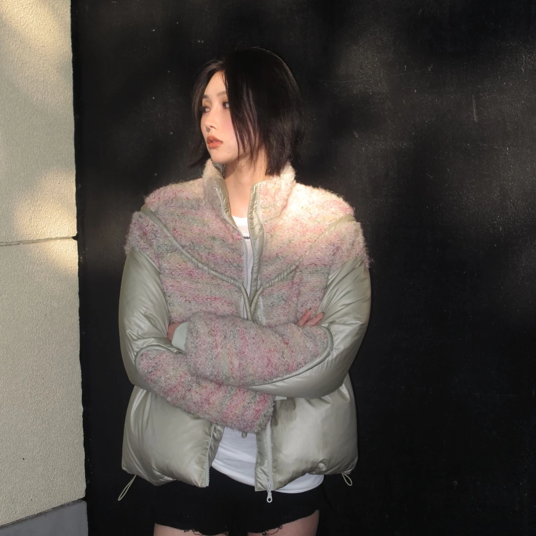 SUSU SELECT｜小众设计摇粒绒拼接羽绒服