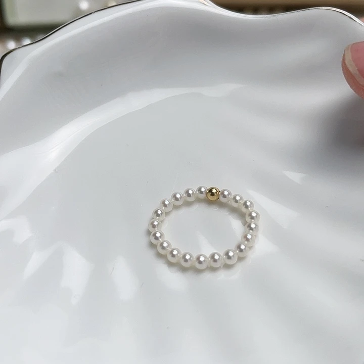 淡水珍珠戒指银S925镶嵌