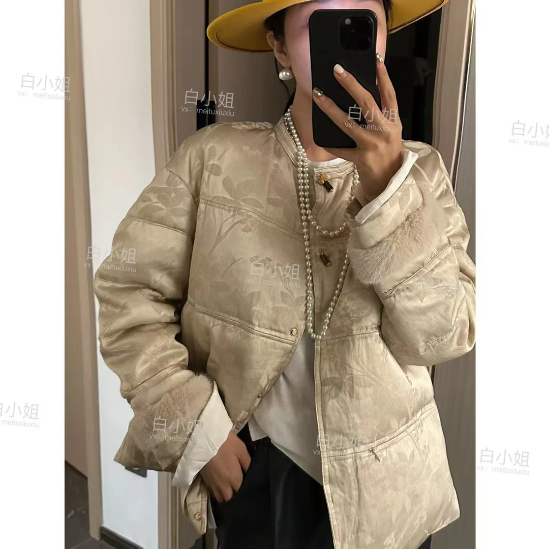 【琉璃月华】高端欧货2024冬季新中式国风提花外套女