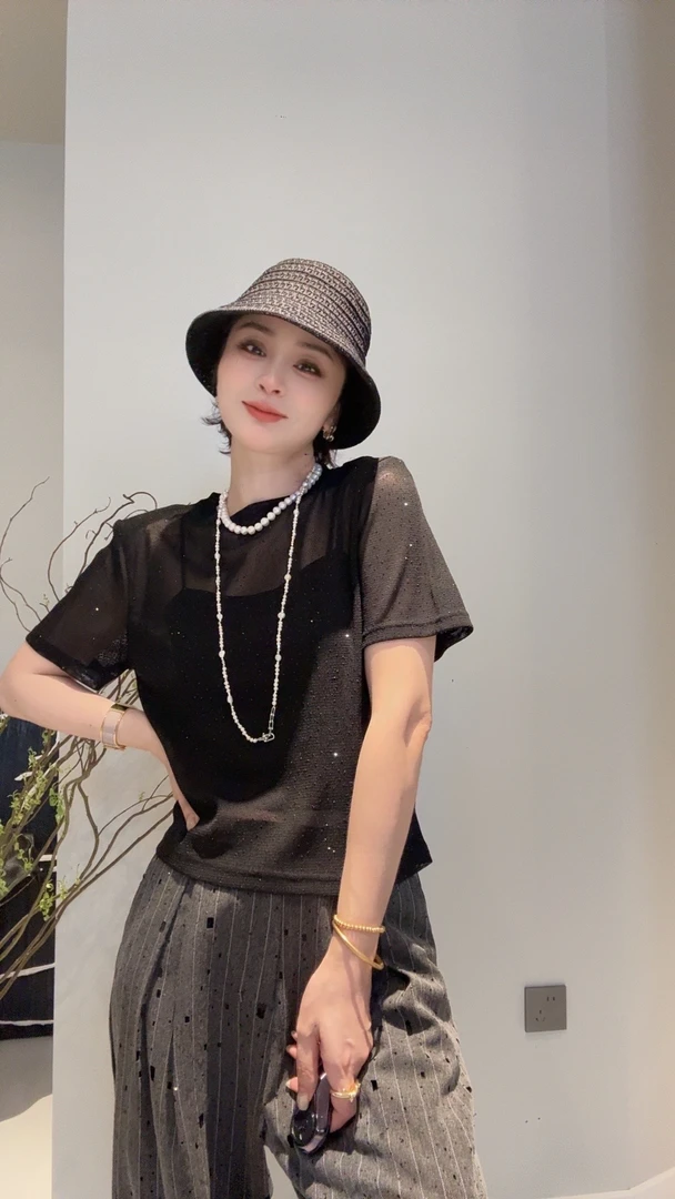 FANYE 双色满天星百搭简约风T恤女1658