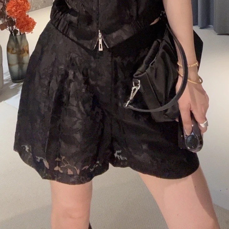 FANYE 2024新款夏日设计感提花休闲清凉三分裤C-157