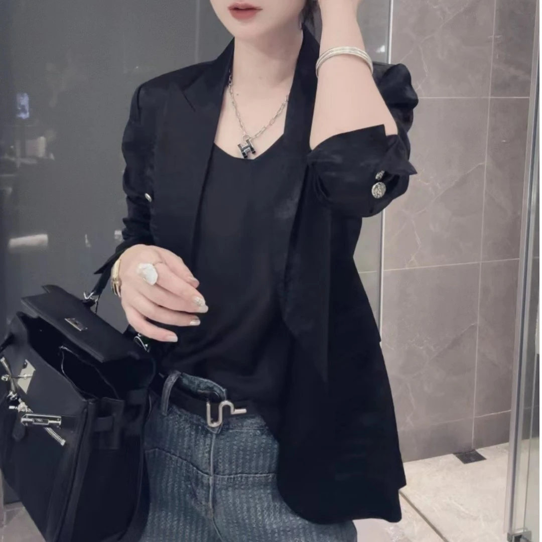 范爷FANYE 设计师高级感轻奢醋酸压皱收腰西装23Q08