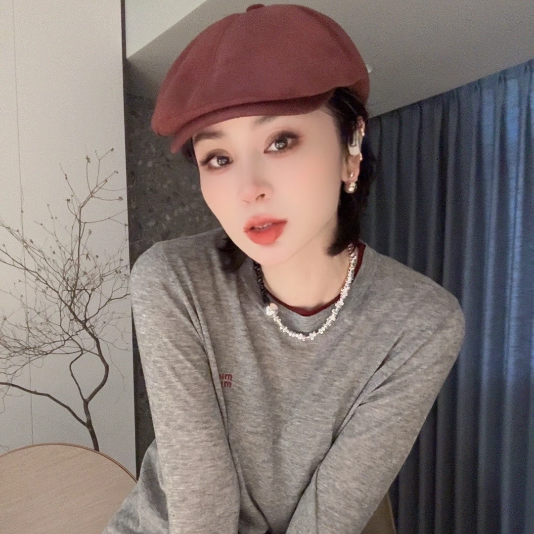 FANYE 2024早秋新款设计感百搭简约刺绣双色拼接针织衫21-508