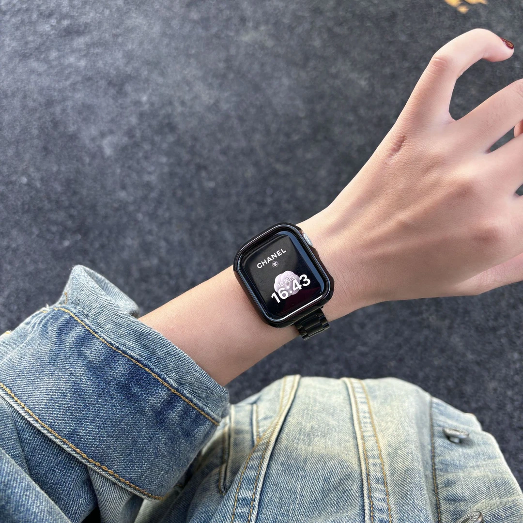 半熟少女】苹果手表表带iwatchs10s11seUItra2高级ins竹节三株钢带