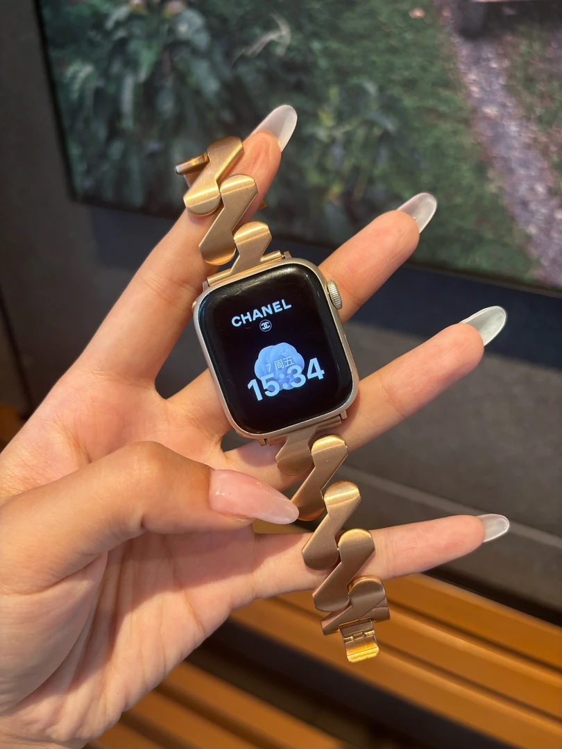 【波光涟漪】适配于苹果applewatch1-11se气质UItra高级感波浪纹带