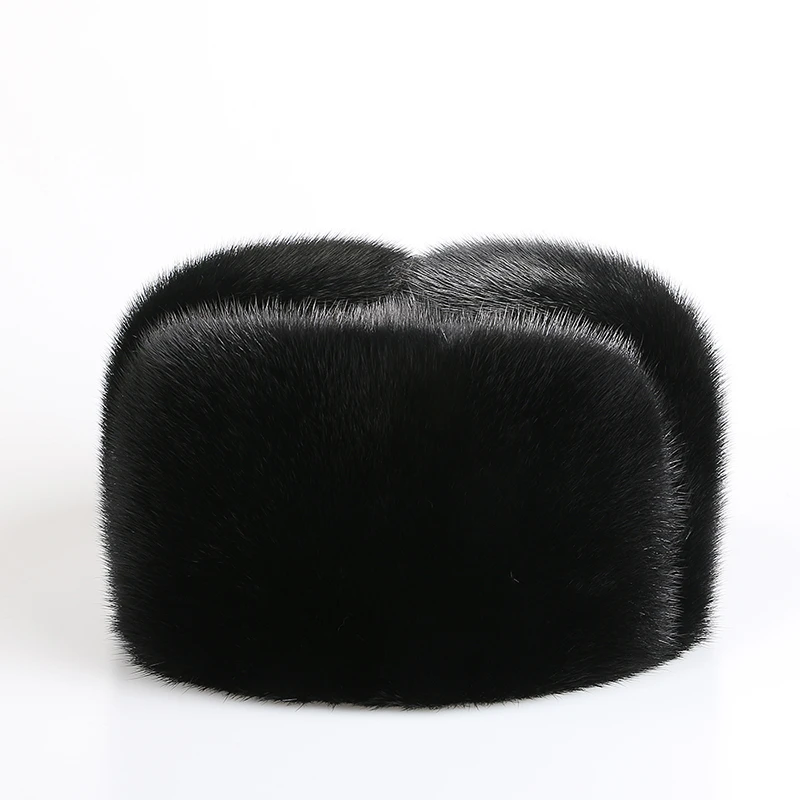 水貂雷锋帽男中老年男士老头帽冬季爸爸爷爷户外保暖整貂皮草帽子