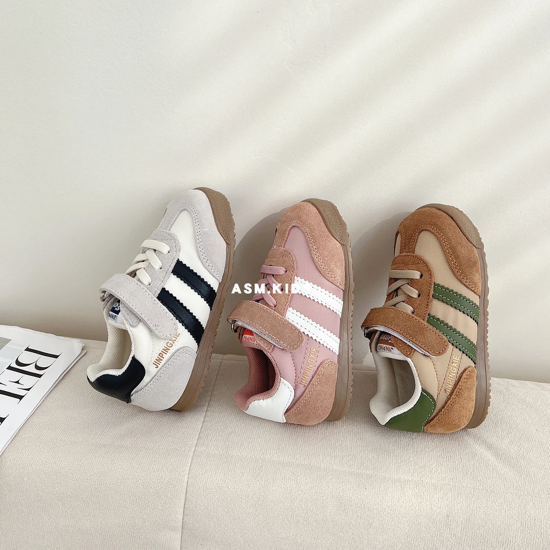 21-30码真皮儿童德训鞋轻便魔术贴男女宝宝休闲鞋软底阿甘鞋秋冬