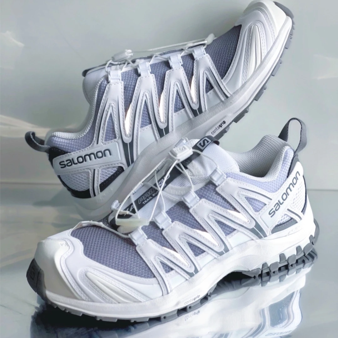 SALOMON/萨洛蒙白灰PRO3D白灰休闲户外鞋运动鞋透气网面低帮白色