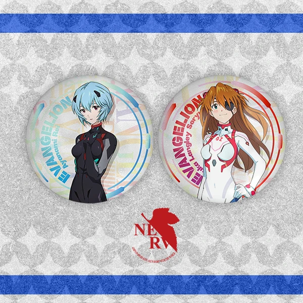 蜜蜂【拆袋】匠心文创-1弹《新世纪福音战士》同人二创银葱圆徽章代拆