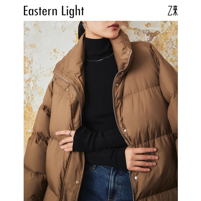 Eastern Light/乙来【甄选90大朵白鸭绒】保暖反季冬中长款羽绒服女