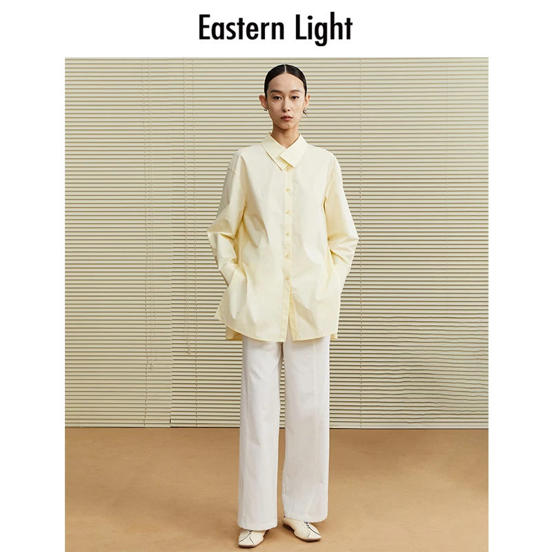 Eastern Light乙来设计感小众交叠领衬衫新款长袖衬衣女士日销