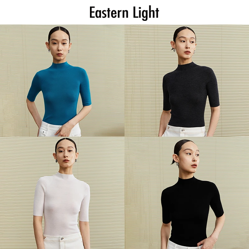 Eastern Light/乙来【一线成衣】半袖无缝修身保暖针织羊毛衫打底衫