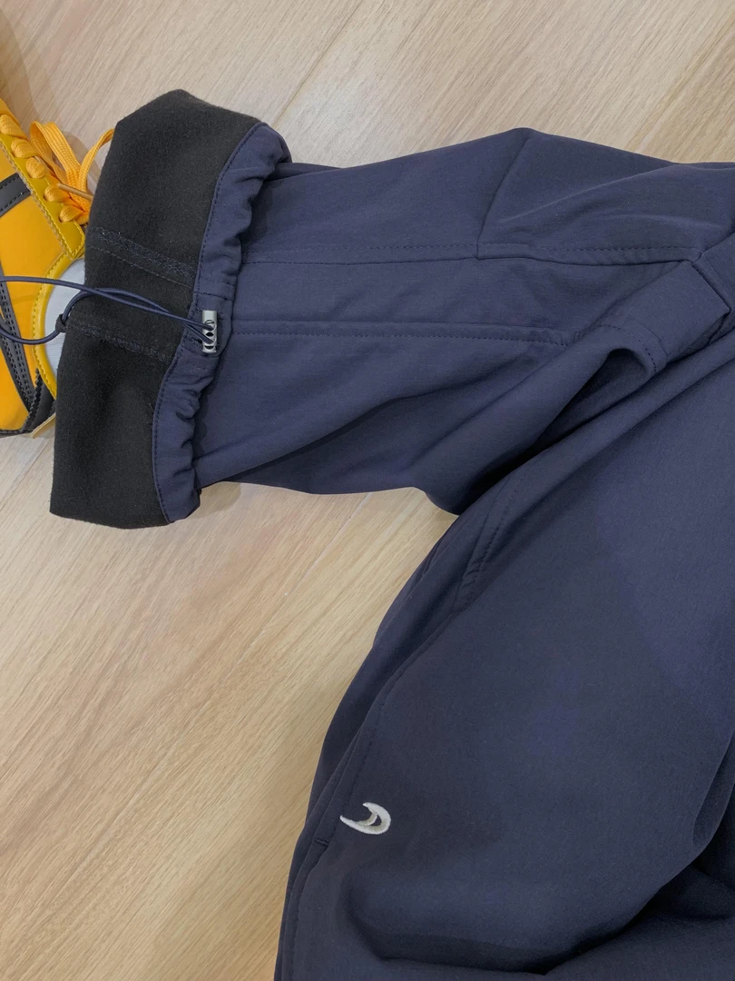 美式复古藏蓝色加绒阔腿工装裤女休闲直筒防风户外速干运动拖地裤