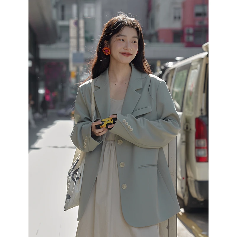 觅定【座右铭】韩版小西装女秋季高级感气质休闲西服外套上衣DS9909