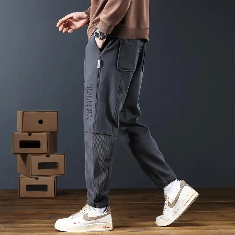 男士休闲裤2025夏季季新款潮流新款卫裤针织潮流百搭束脚运动裤子