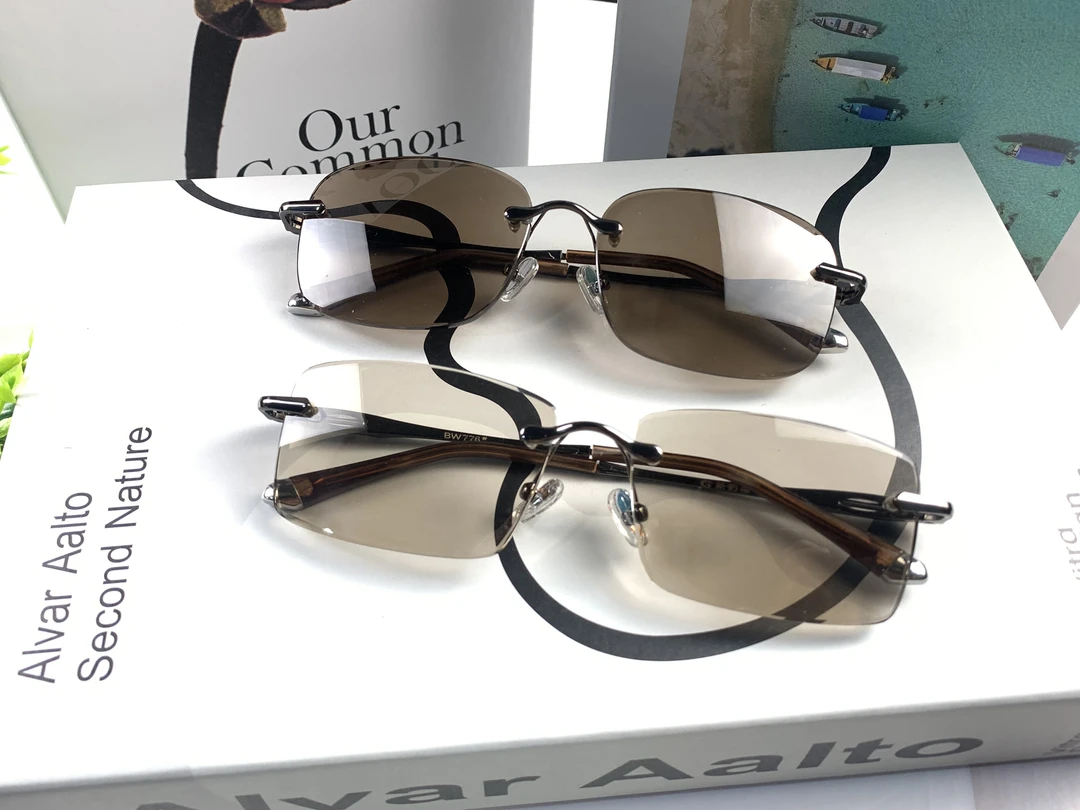 X水晶石眼镜茶色太阳镜水晶眼镜男石头镜无框天然石头镜