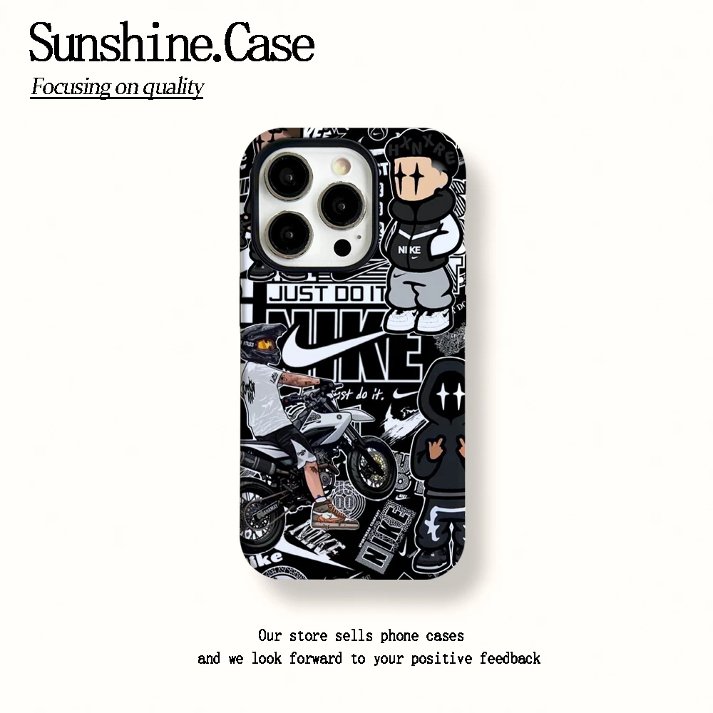 菲林二合一适用苹果华为vivo小米oppo手机壳机车潮潮牌16PRO