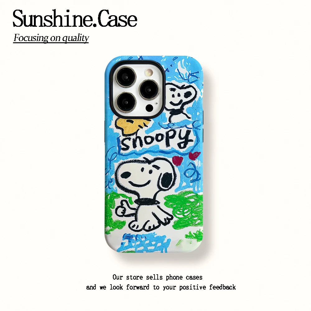 菲林二合一适用苹果华为vivo小米oppo手机壳涂鸦史努比15PRO