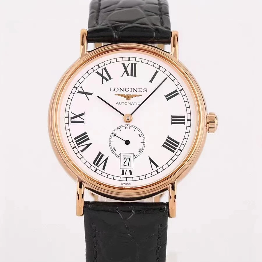 99新 Longines/浪琴  瑰丽805/公价12800/38.5mm/白盘罗马刻度
