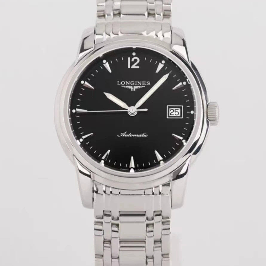 99新  浪琴腕表/索伊米亚763/38.5mm/公价16900/精钢/黑盘条丁