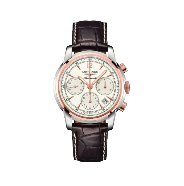 99新 Longines/浪琴 索伊米亚752/公价35900/41mm/18K金/白盘三眼