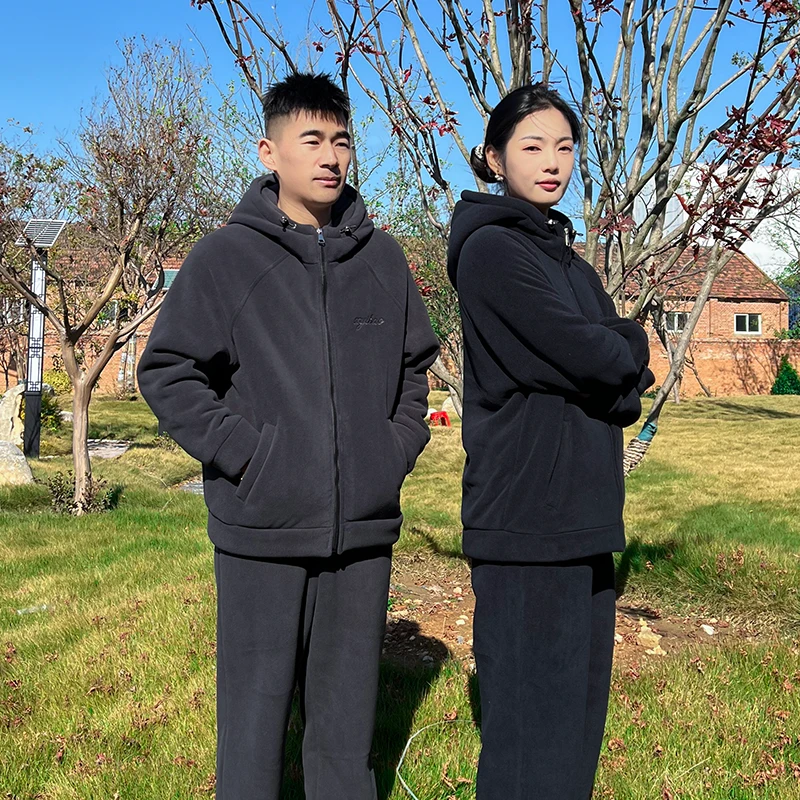 开口袋可外穿海豚绒家居服2025秋冬新款韩版保暖冬季加绒套装休闲