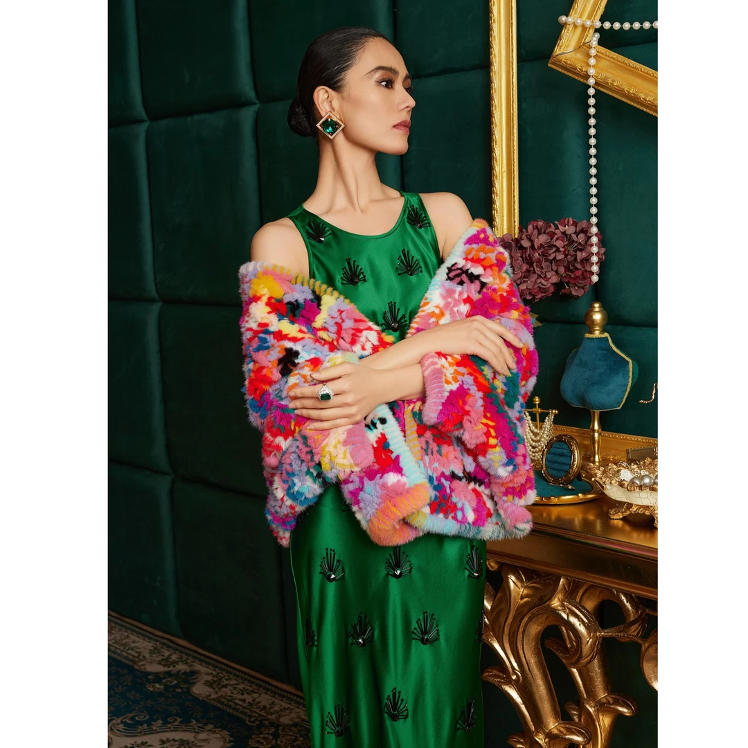 【锦梦流霞】2025年冬季新款女装大衣女外套S23363暖彩色