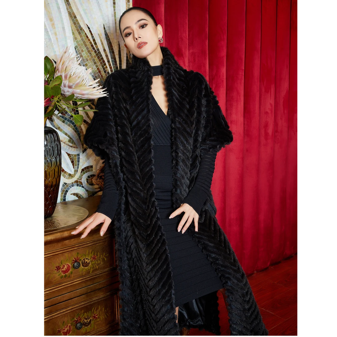 【独具匠心】貂皮大衣女年轻款立领水貂毛皮草外套S22153