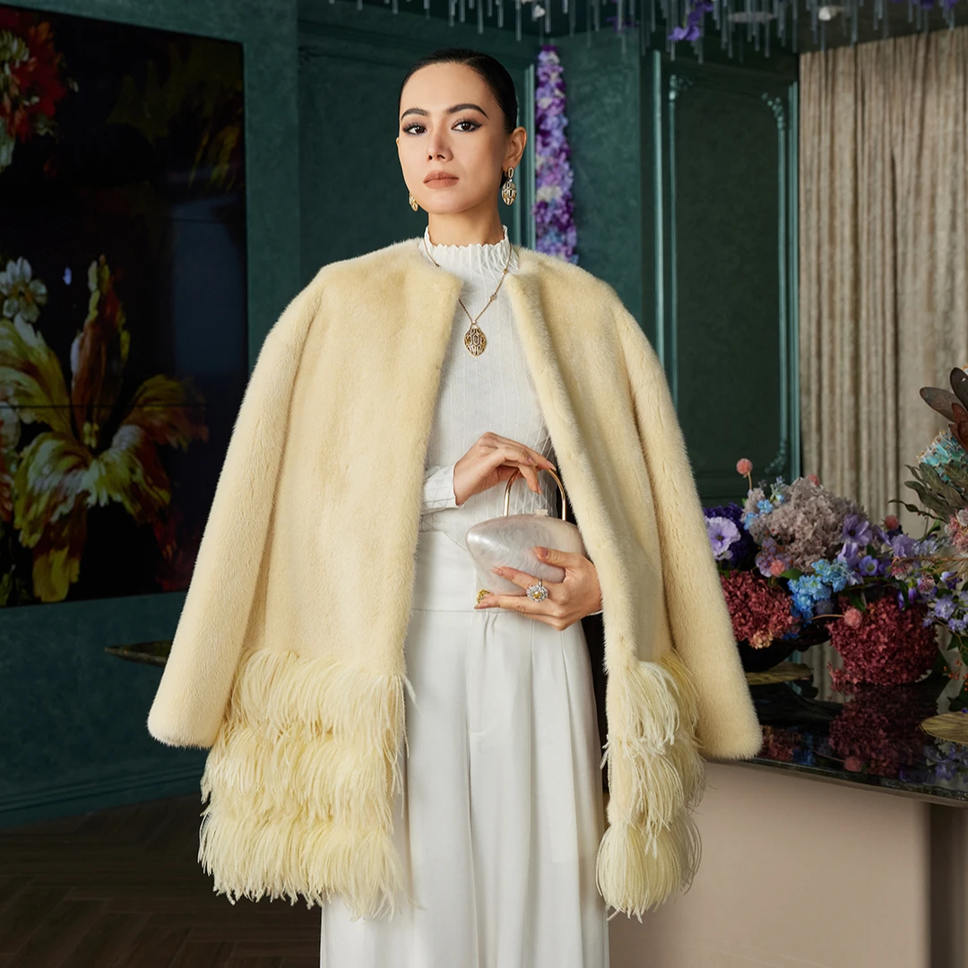 【一见倾心】水貂毛皮草外套2025年新款貂皮大衣女S22036