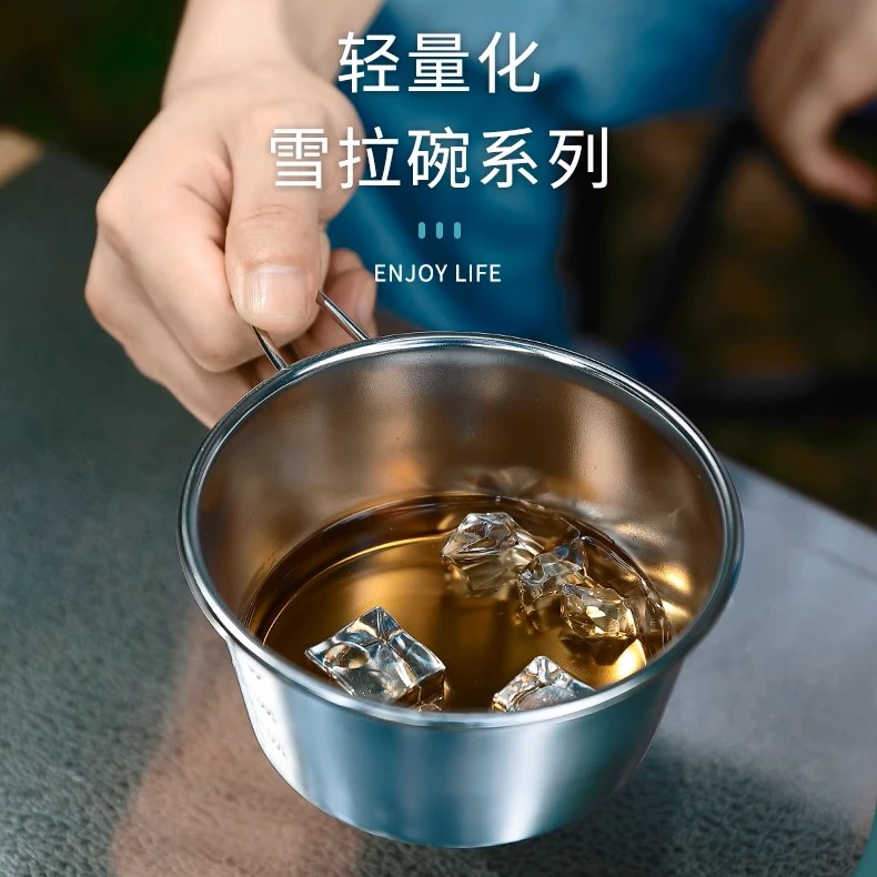 柯曼多用途水杯酒杯不锈钢碗多层可叠小号雪拉杯喝咖啡茶杯可直烧