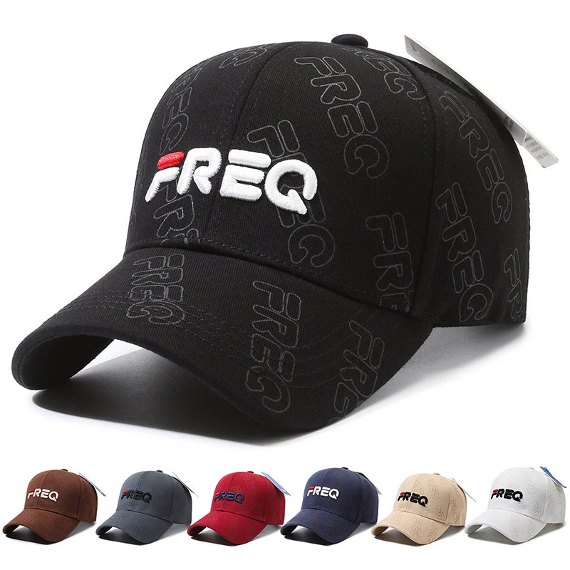2025新款帽子男款女款棒球帽FREQ字母大脸显小加宽帽檐百搭鸭舌帽