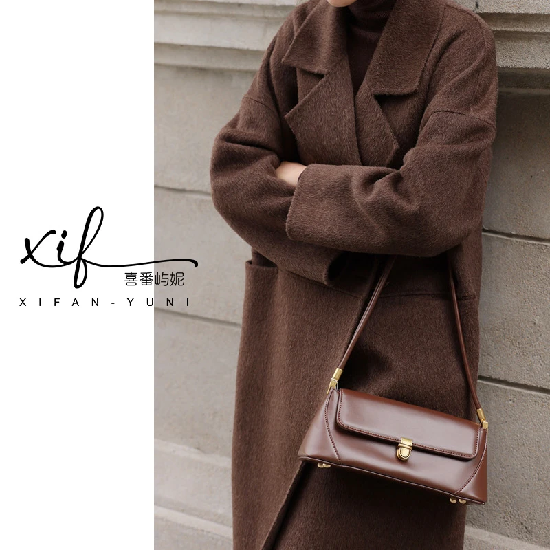 XFYN |【冬日爱丁堡】秋冬新款长毛双面呢绵羊毛大衣宽松韩版