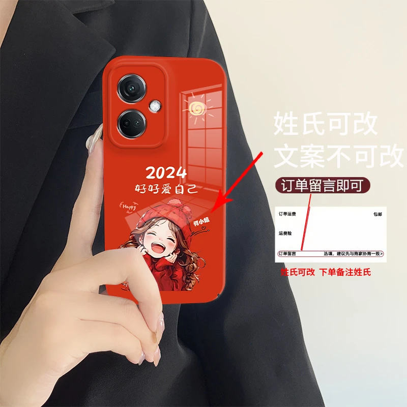 适用于【oppok11】好好爱自己定制百家姓菲林亮面全包手机壳