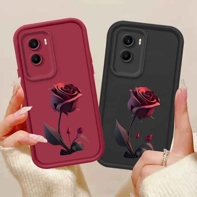 适用于【vivoy55s 5g】天眼阶梯红色单独玫瑰花全包手机壳个性