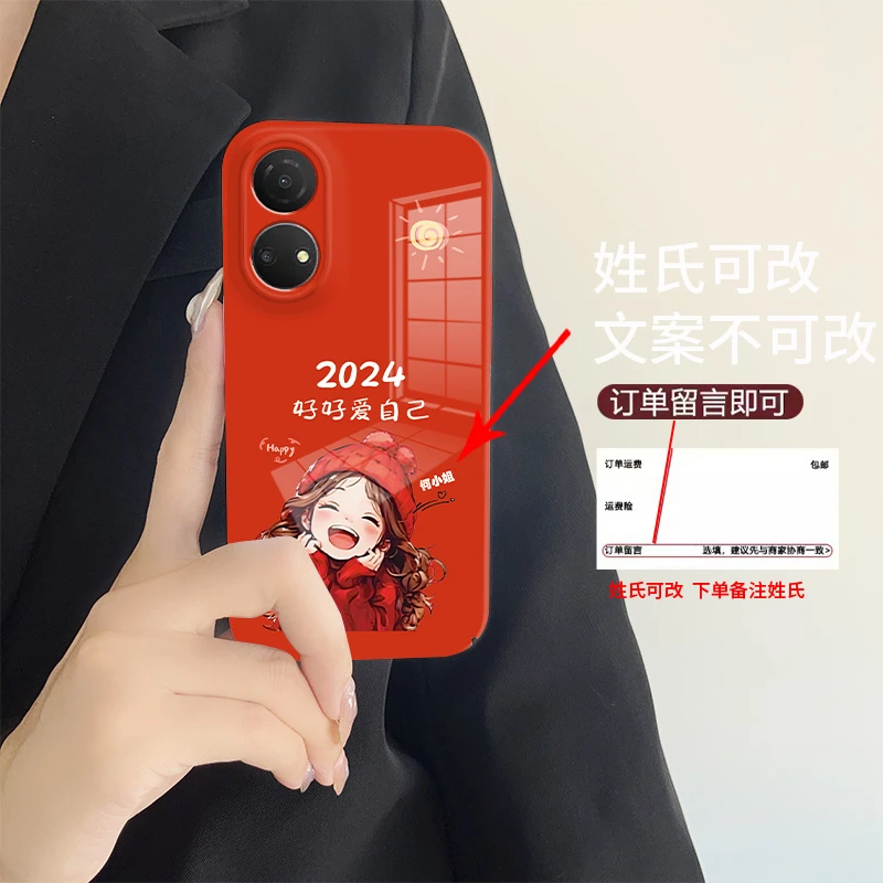 适用于【畅玩30plus】好好爱自己定制百家姓菲林亮面全包手机壳