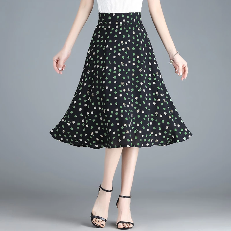 中长款小个子夏季碎花半身裙女20024新款高腰薄款显瘦a字裙大摆裙