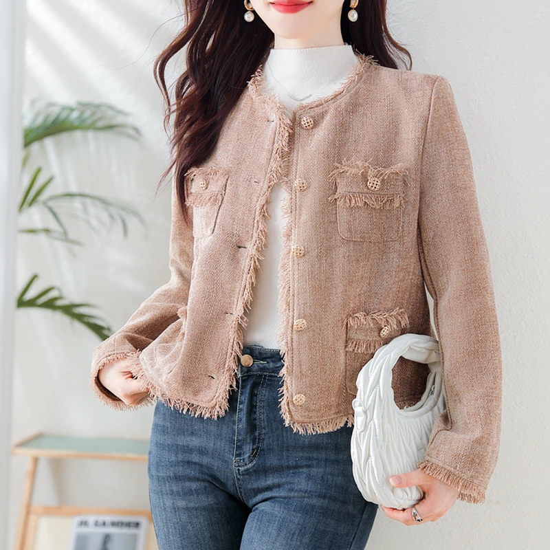 春秋时尚小香风短外套女气质高级感长袖短款轻职场百搭休闲上衣女