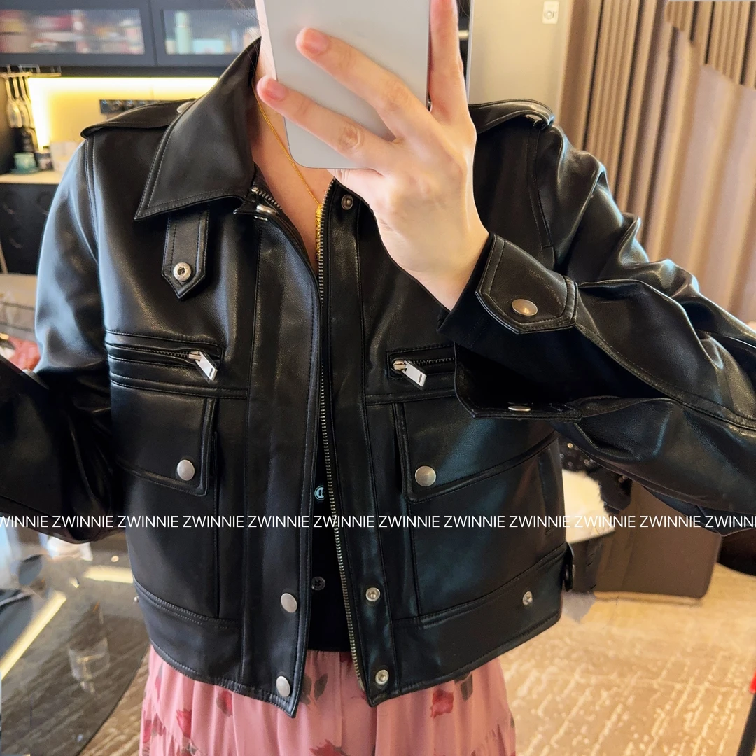 Zwinnie/詹维尼【黑色皮衣】气质款百搭时尚外套 GYS202477