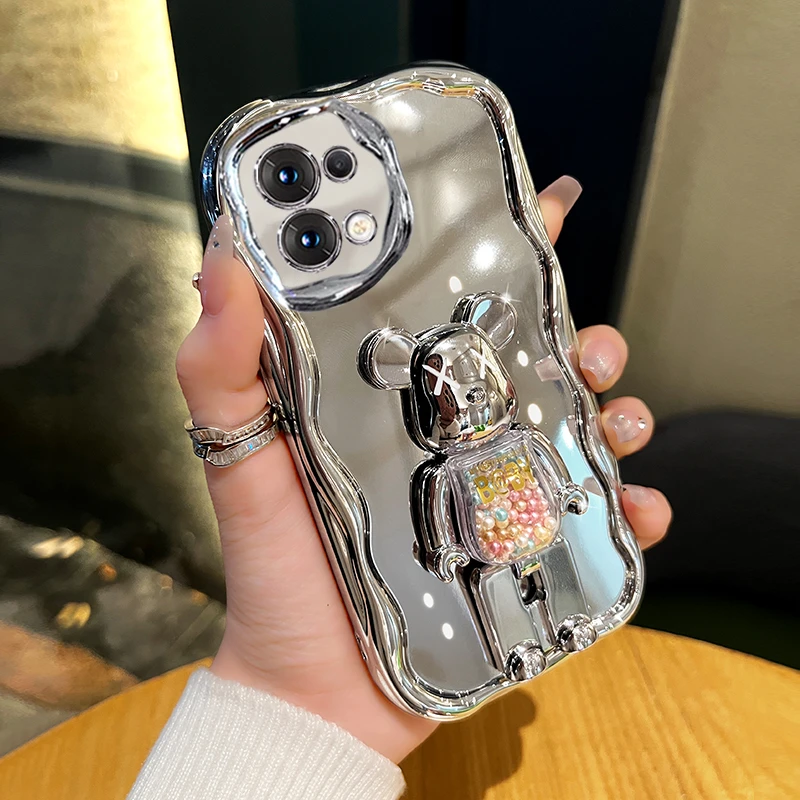 适用oppoReno8/8pro手机壳新款高级感糖果熊支架女款防摔保护套